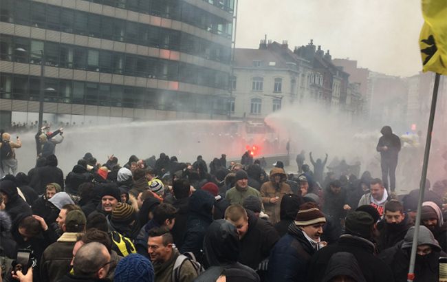 В Брюсселе произошли столкновения между полицией и протестующими