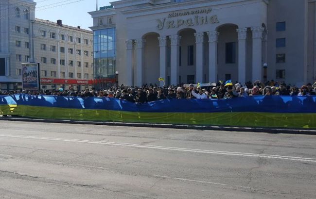 В Херсоне люди вышли на митинг против российских захватчиков