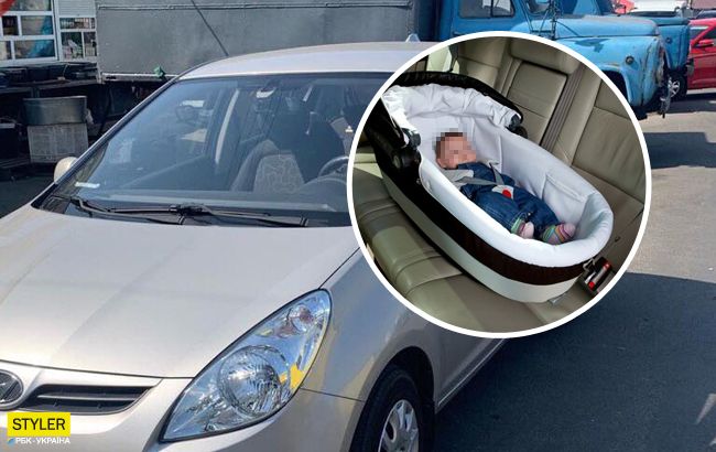 Ребенок громко плакал: в Киеве женщина оставила малыша в авто на жаре (фото)