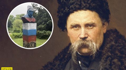 У Копенгагені спаплюжили бюст Шевченка російським триколором: у мережі "вирахували" вандалів (фото)