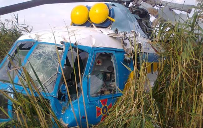 В Харьковской области во время тушения лесного пожара упал вертолет ГСЧС