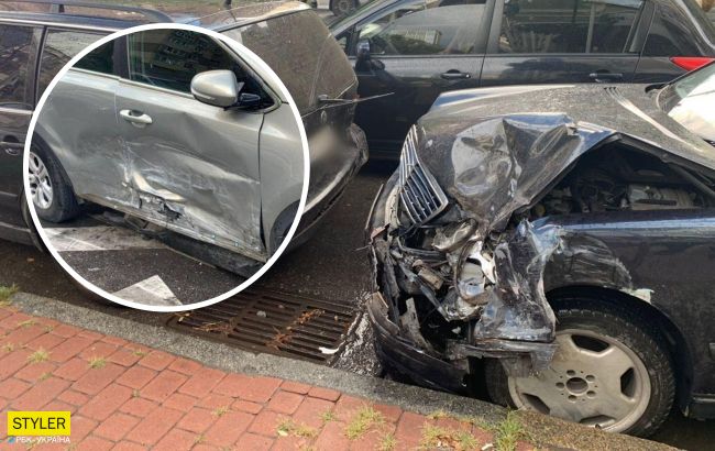 В Киеве пьяный водитель разбил пять авто прямо на глазах у патрульных (фото)