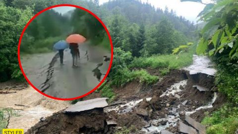 У Карпатах під жінкою з дітьми розійшлася дорога: моторошне відео