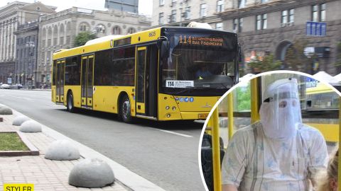 У Києві в тролейбусі помітили чоловіка у суперзахисті: "мабуть, вже хворів" (фото)