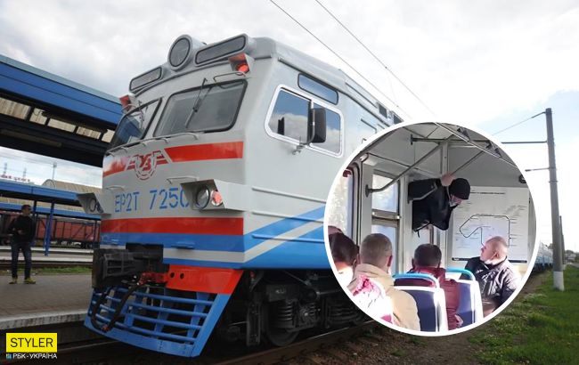 У Києві в електричці чоловік тікав від контролерів через вікно: хотів проїхатись "зайцем" (відео)