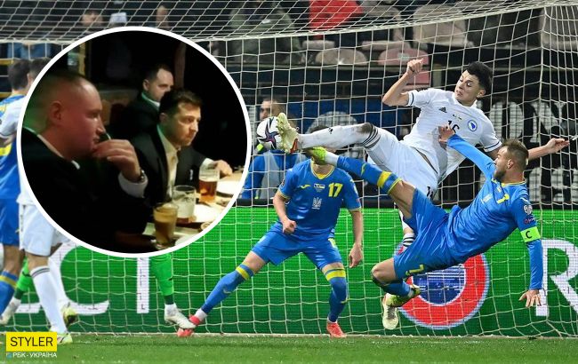 Зеленський засвітився в пабі Києва з пивом в руці: вболівав за збірну України (фото)