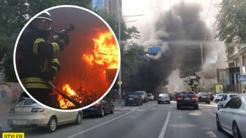 Пожежа у центрі Києва: рятувальників не пустили до палаючого ЖК (фото)