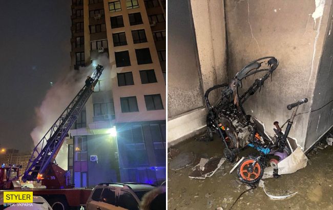 У Києві горів елітний ЖК: рятувальники не змогли під'їхати через припарковані авто