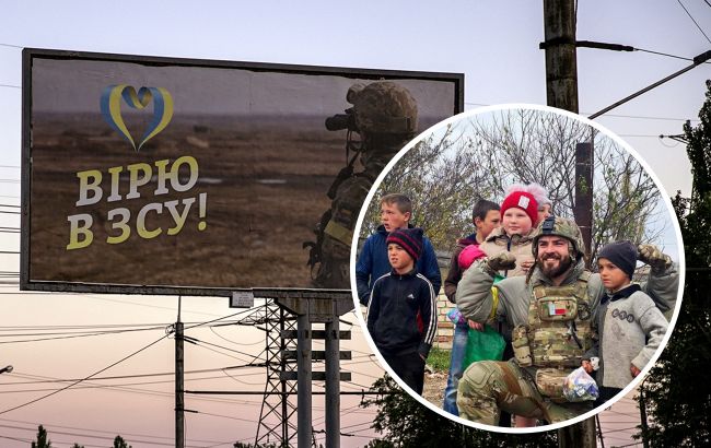 Вони дочекалися своїх: захисники з полку "Азов" показали дітей із Херсона
