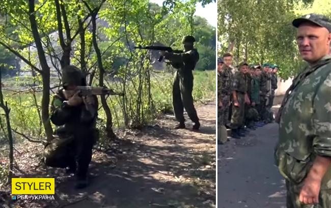 "Юні бійці внутрішніх військ": у мережі з'явилося відео табору, де бойовики навчають дітей воювати