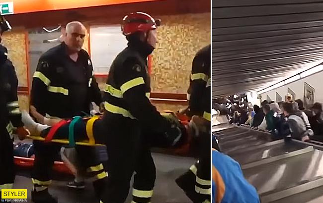 Авария эскалатора в римском метро: в сети появилось шокирующее видео с места трагедии
