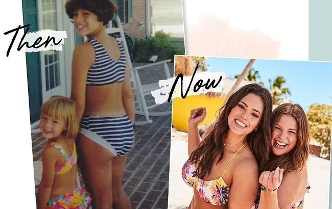 Полным составом: модель plus-size Эшли Грэм зажигает в рекламе купальников с младшей сестрой