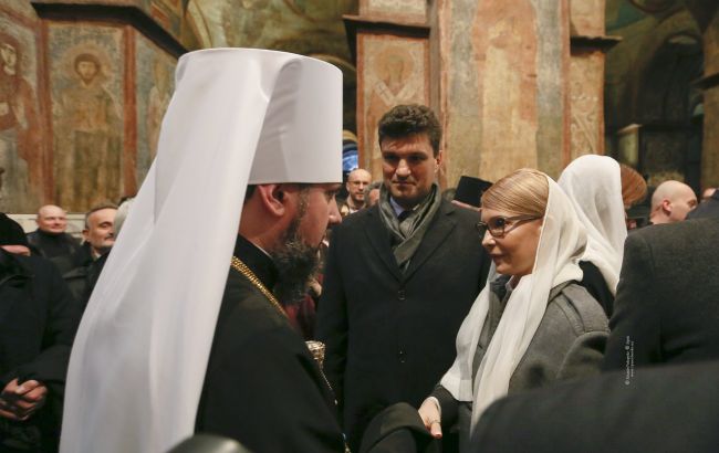 Тимошенко приняла участие в литургии и чине интронизации предстоятеля ПЦУ