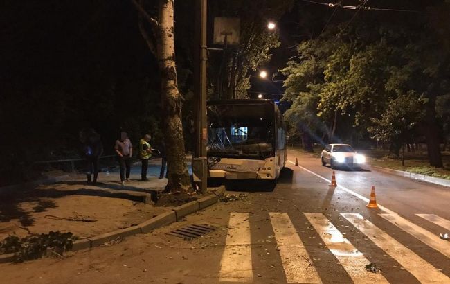 У Запоріжжі автобус в'їхав в електроопору, постраждали пасажири