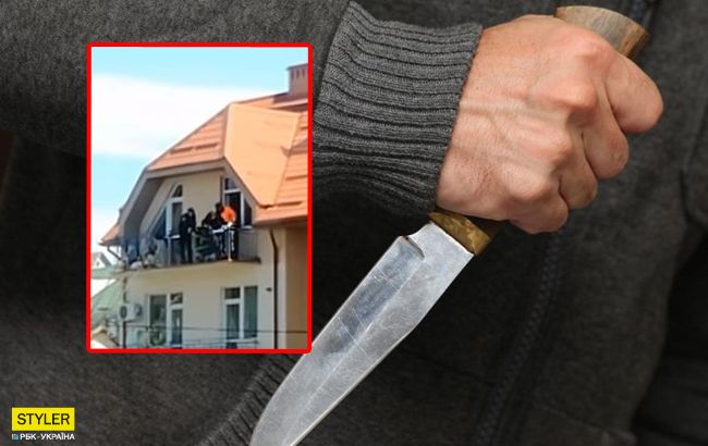 Неадекватна вечірка: в Ужгороді хлопець кидався ножами з балкона