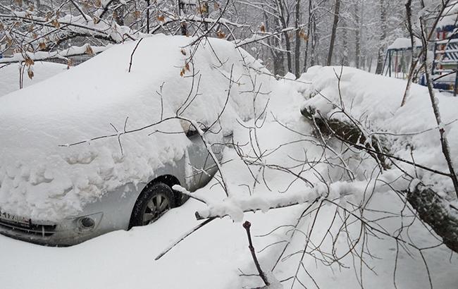 Киевлянка потеряла машину из-за снега