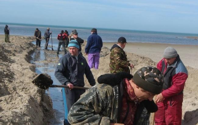Одесские активисты выкопали канал от лимана к морю