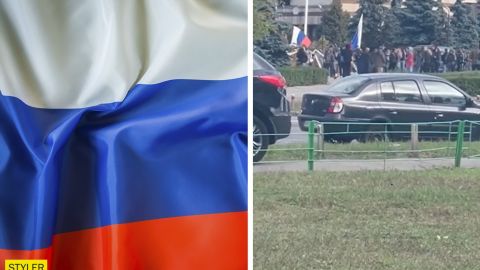 У Києві під Деснянською РДА помітили барикади і людей з російськими прапорами: що відбувається