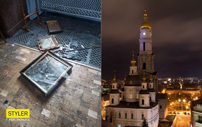В обстрелянном оккупантами Успенском соборе Харькова укрывались люди. Все уцелели