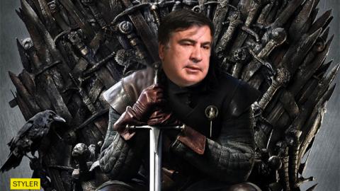 "Железный трон": в сети показали кресло Саакашвили из палаточного городка