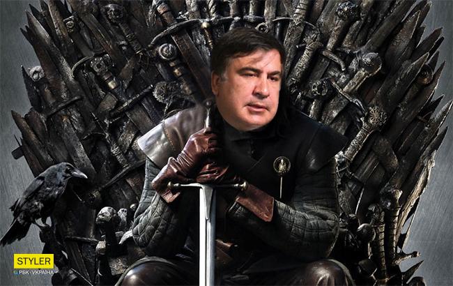 "Железный трон": в сети показали кресло Саакашвили из палаточного городка