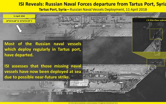 Росія виводить кораблі з бази Тартус у Сирії, - ISI