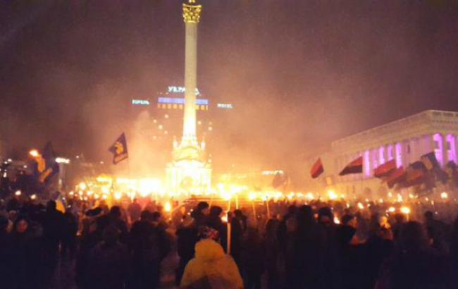 В Киеве прошел марш в честь дня рождения Бандеры