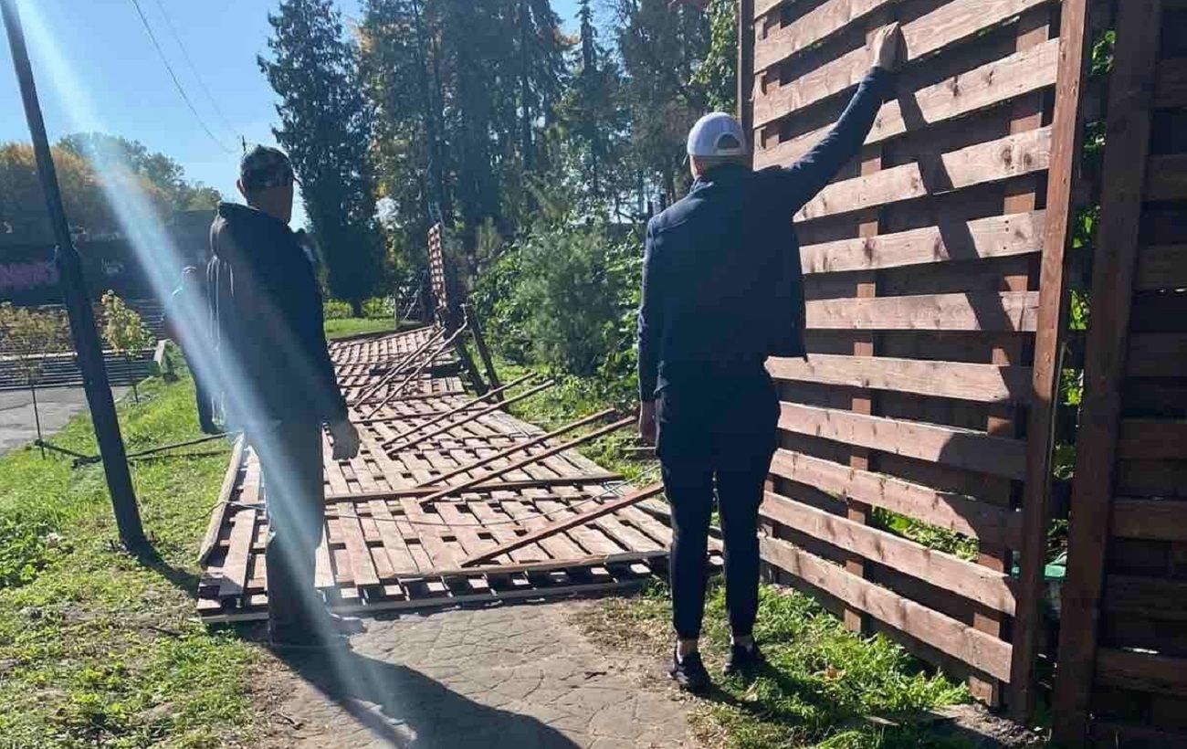 Во Львове 2-метровый забор в парке упал на женщину, которая гуляла с ребенком: детали ЧП