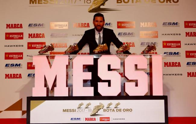 Месси в рекордный пятый раз получил "Золотую бутсу"