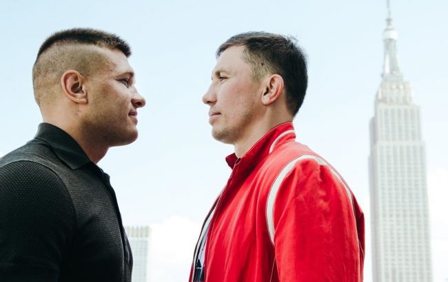 Дерев'янченко і Головкін провели першу дуель поглядів перед чемпіонським боєм
