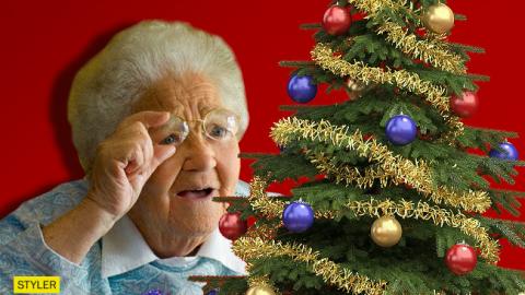 Пенсионерка случайно нарядила новогоднюю елку женскими стрингами (видео)