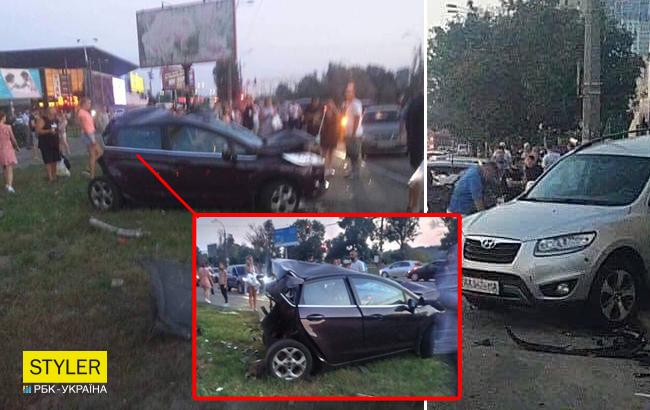 Масштабна ДТП у Києві: "мажори" на BMW влетіли в припарковані авто