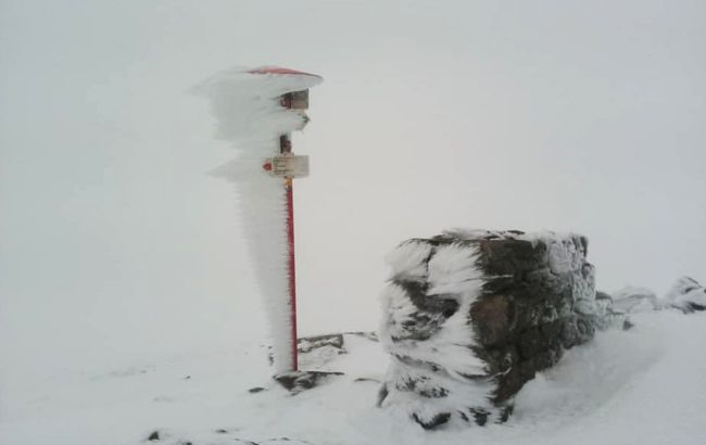 У третій день літа на високогір'ї українських Карпат йде сніг