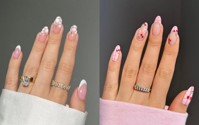 Трендовый маникюр на весну-2025: 7 идей стильного френча с яркими кончиками
