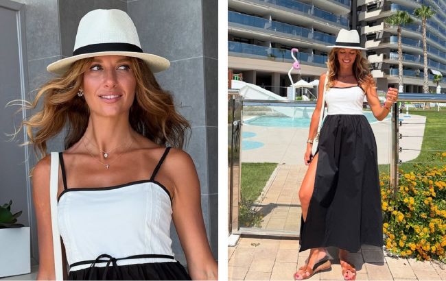 Як носити капелюх на відпочинку: дружина Решетніка показала стильний чорно-білий "лук"