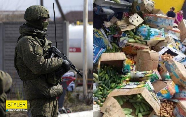 На блокпосту окупантів у Василівці з'явилося гігантське звалище овочів: у фермерів здали нерви