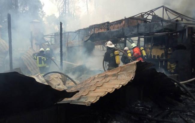 В Киеве горел ресторан в парке Пушкина