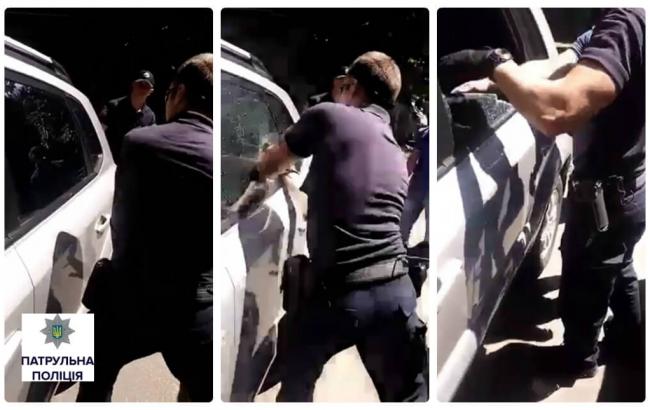 В Киеве "копы" спасли ребенка, закрывшегося в авто