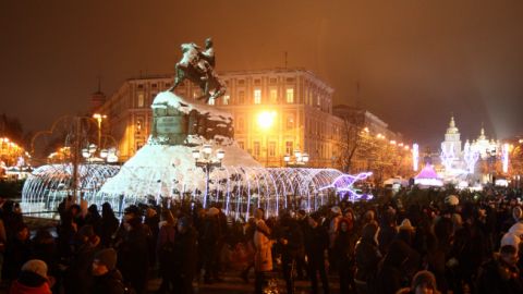 В новогоднюю ночь в центре Киева запретят движение