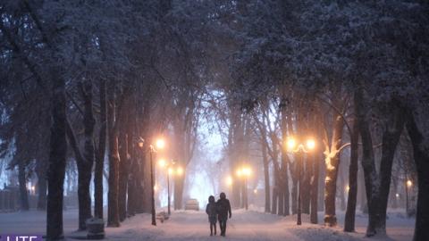 Зимний вечерний Киев: сказочные фото заснеженной столицы