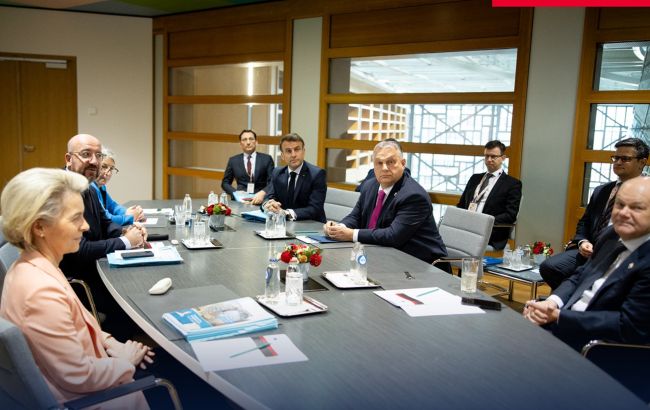 Макрон, Шольц, Мишель и президент Еврокомиссии встретились с Орбаном (фото)