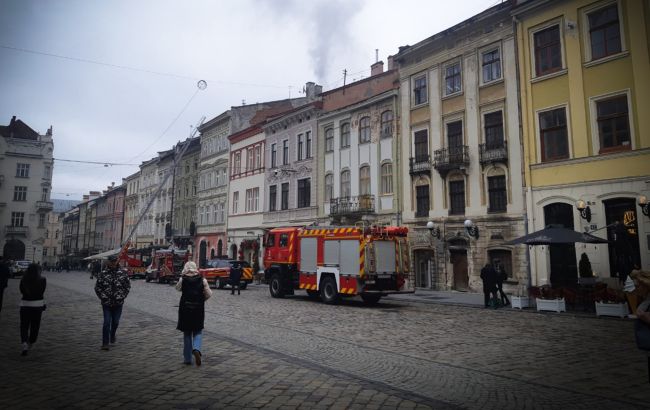 В центре Львова произошел пожар (фото)