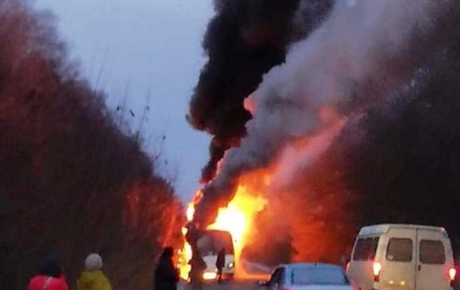 В Житомирській області згорів рейсовий автобус