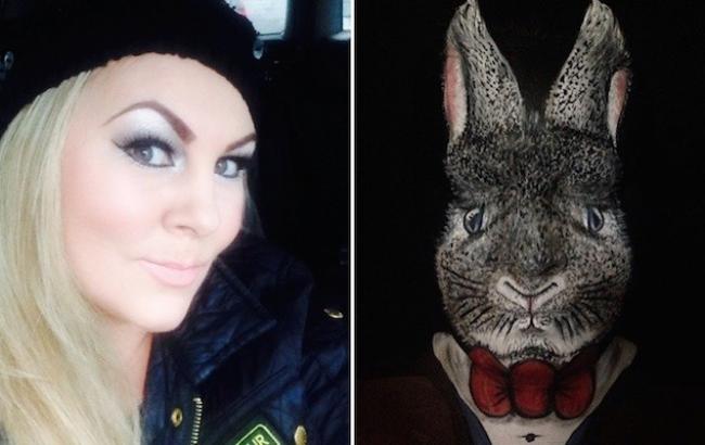 Британская визажистка с помощью макияжа превратила себя в кролика