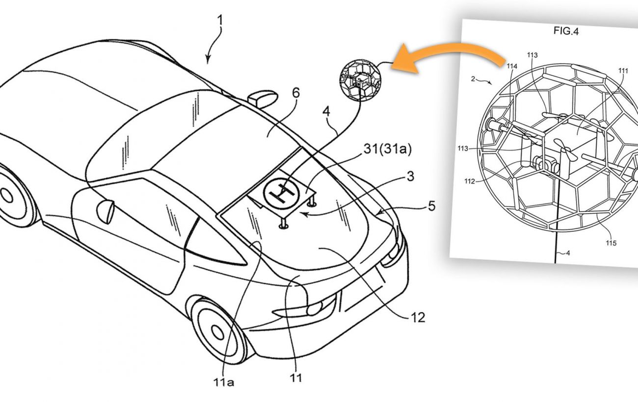 С беспилотником на борту: Mazda оснастит свои машины посадочной площадкой для дрона