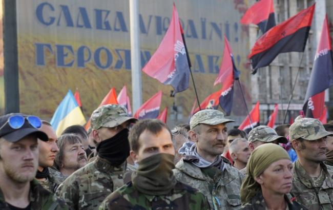 Вече "Правого сектора" на Майдане Независимости: фото