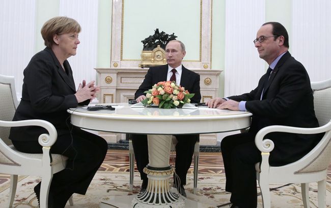 Путин, Меркель и Олланд обсудили ситуацию на Донбассе 