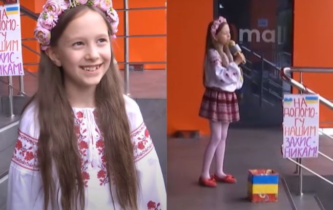 8-летняя украинка все лето поет под открытым небом и собирает средства для ВСУ: на что потратят деньги