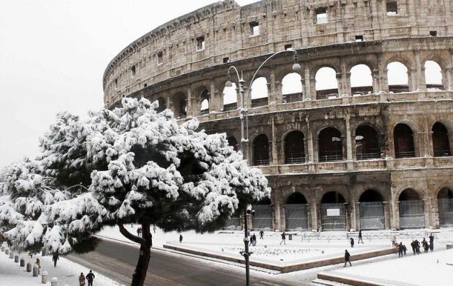 Рим накрыли аномальные холода и сильные снегопады