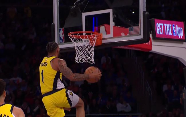 Фирменный данк звезды "Индианы" не спас от поражения в родном городе: момент дня в НБА